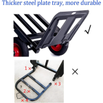 Kereta Tangan Baja Tahan Berat, Kereta Lipat Portabel dengan Tali Elastis untuk Berkebun, Pindahan, dan Belanja di Rumah, Ukuran Besar