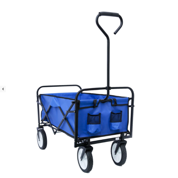 TC3015 Kereta Lipat Serbaguna Outdoor dengan Roda 8-Inci, Pegangan Empuk, Desain Lipat Tahan Berat, Warna Biru