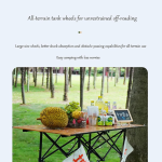 Kereta Lipat Pantai dengan Roda Semua-Terrain 10-Inci, Gerobak Kemah Lipat, Trailer Kebun dalam Warna Beige