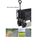 Faltbarer Mehrzweckwagen 200L Klappwagen Schwarz, Tragbar Leicht Robustes Design für Camping Garten Strand Einkaufen