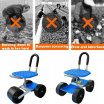 Garden Trolley with Adjustable Height and Storage Compartment