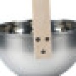 Ember Sauna Stainless Steel 4L dengan Pegangan Kayu, Aksesoris Sauna Rumah dan Ruang Uap