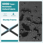 Gerobak Kereta Lipat dan Bisa Dilipat 30IN Hitam, Gerobak Serbaguna Taman Pantai Heavy Duty dengan Roda Semua Medan dan Tempat Minuman