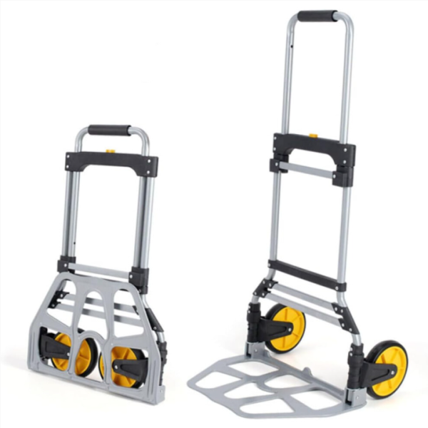 Foldable Aluminium Alloy Trolley 2 Wheel Transport Cart for Garden, Camping, Shopping - Lightweight & Portable Hand Trolley