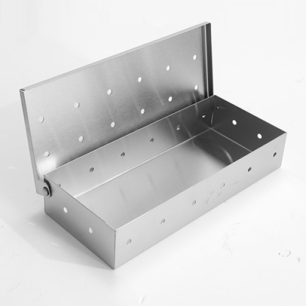 Fumoir à charbon pour barbecue, couvercle à charnière, en acier inoxydable, pour copeaux de bois et gaz