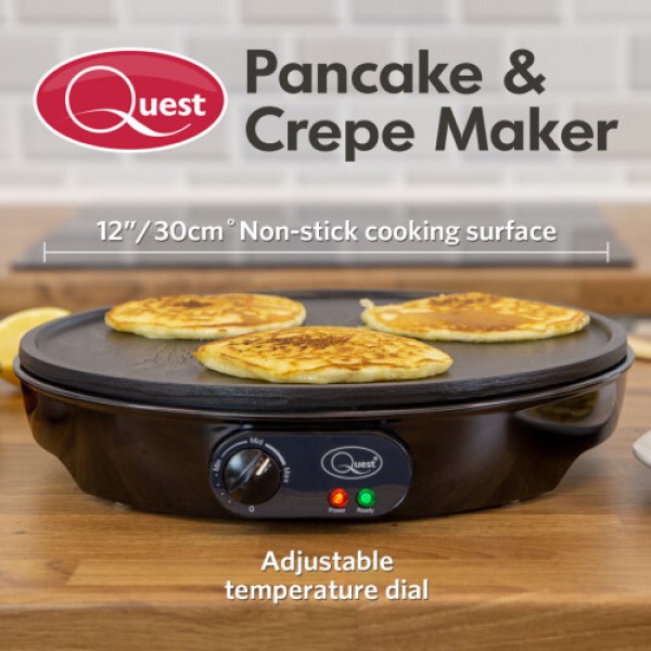 Pembuat Pancake & Crepe Elektrik Quest 35540 / Pelat Panas Anti Lengket 12"