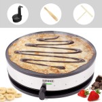 Duronic PM131 Crepe Maker, 33cm Electric Pancake Machine, 1300W, Cook Traditional French Crepes and Galettes, Non-Stick, Includes Creperie Utensils