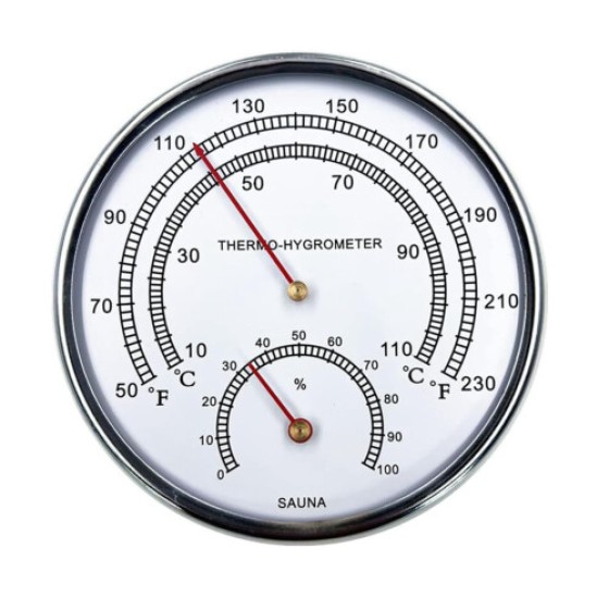 Termometer & Higrometer Ruang Sauna - Termometer & Higrometer Analog Dalam Ruangan dengan Skala Fahrenheit untuk Pengukuran Suhu yang Akurat