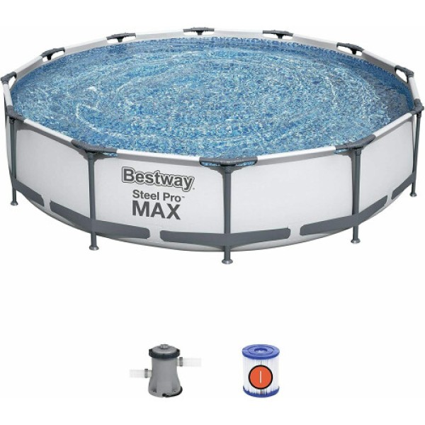 Bestway 12 ft x 30 in Steel Pro Frame Swimming Pool (with Pump)