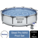 Bestway 12 ft x 30 in Steel Pro Frame Swimming Pool (with Pump)