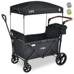 FableKids LEO X2Lite Handcart Lipat dengan Atap - Onyx Hitam, 2 Kursi, Kapasitas 80 kg, Roda 360, Tali Pengaman 5 Titik