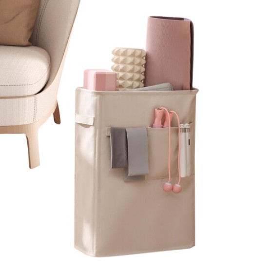 Yoga Mat Storage Rack with Side Pocket, Oxford Material, Multi-Purpose Holder for Yoga Mats and Basketballs, Corner Organizer