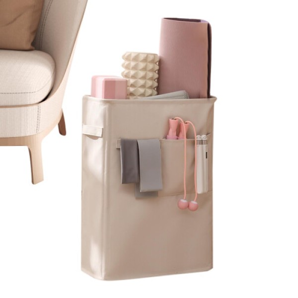 Yoga Mat Storage Rack with Side Pocket, Oxford Material, Multi-Purpose Holder for Yoga Mats and Basketballs, Corner Organizer