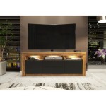 Shine Unit TV 160cm LED - Pintu Matte Oak & Hitam