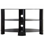 ユニバーサルテレビスタンド ブラックガラス オーバル 85cm 最大40インチのHDプラズマLCD LED OLEDカーブテレビ対応