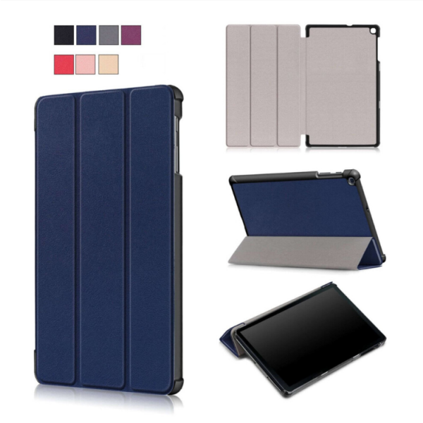 (Samsung Tab A 2019 10.1" T510 T515, Navy Blue) Samsung Galaxy Tab A (2019) 10.1" Tri-Fold Shockproof Leather Case