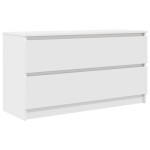 vidaXL Meja TV Putih 100x35x54 cm - Meja TV Kayu Rekayasa dengan 2 Laci | 861805