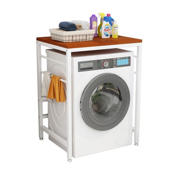 Rak Pengering Pakaian Berdiri di Atas Mesin Cuci, Hemat Ruang, Pengatur Kamar Mandi untuk Mesin Cuci Bukaan Depan, Desain Kokoh
