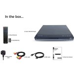 Roxel RDP-S500 Pemutar DVD, Termasuk Kabel HDMI, Dapat Terhubung ke TV; Pemutar DVD Multi-Wilayah, dengan Port USB dan Remote Control; Pemutar CD dengan Input HDMI Full HD dan RCA.