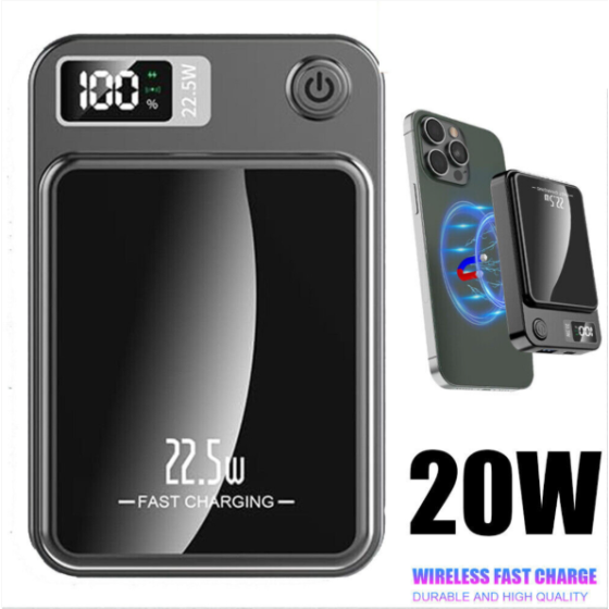 Power Bank 10000mAh Pengisi Daya Nirkabel Magnetik Paket Baterai Untuk iPhone