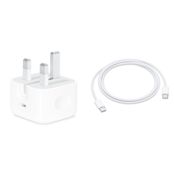 Adaptor Daya Apple 20W dengan Kabel USB-C ke USB-C