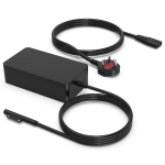 Charger Surface Pro 65W yang Kompatibel dengan Microsoft Surface Pro 9/8/X/7/7+/6/5, Surface Book 3/2/1, Surface Laptop 5/4/3/2/1, Surface Studio, dan Surface Go Tablet. Mendukung semua perangkat.