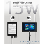 Type-C 5V3A 15W 電源充電器、Fire HD 10 第9世代タブレット、Kindle Fire HD 6/7/8.9/9.7、および Fire 7 HD 8/10 に対応。