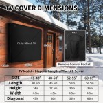 Winter Outdoor TV Cover (48-50 Inches) - Felt Scratch-Resistant Lining, 600D Oxford Cloth Wind and Rain Proof TV Screen Protector, Waterproof Zipper, Velcro