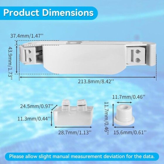 PK2JSPN Suku Cadang Pengganti AXV417WHP untuk Pembersih Kolam, Kompatibel dengan Basis Pembersih AXV414P dan Pisau Depan serta Belakang AXV604WHP.