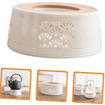 Cangkir Penghangat Teko Listrik, Penutup Cangkir Teh, Paket 4, Pembakar Lilin Teh Keramik Putih untuk Kecocokan dengan Teko