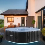 AREBOS Inflatable Hot Tub | Indoor/Outdoor Spa Pool 2400W | 4-Person | 154x154 cm | 100 Massage Jets | Heating | 600L | With Cover