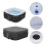 AREBOS Inflatable Hot Tub | Indoor/Outdoor Spa Pool 2400W | 4-Person | 154x154 cm | 100 Massage Jets | Heating | 600L | With Cover