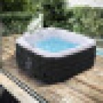 AREBOS Inflatable Hot Tub | Indoor/Outdoor Spa Pool 2400W | 4-Person | 154x154 cm | 100 Massage Jets | Heating | 600L | With Cover