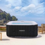 AREBOS Inflatable Hot Tub | Indoor/Outdoor Spa Pool 2400W | 4-Person | 154x154 cm | 100 Massage Jets | Heating | 600L | With Cover