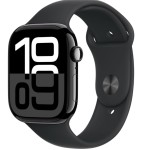 Apple Watch Series 10 46mm (GPS) (MWWQ3, Jet Black Aluminum with Black Sport Band - M/L)