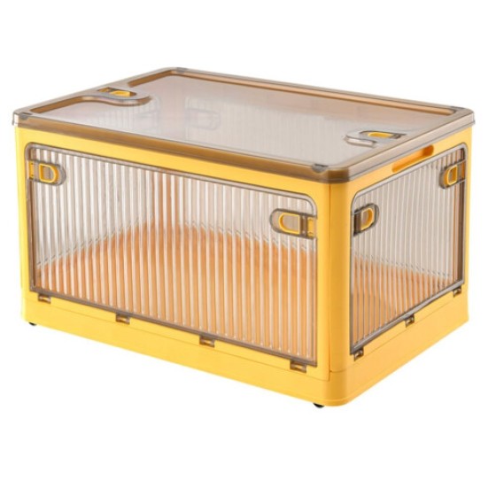 Kotak Penyimpanan Lipat Kapasitas Besar - Pengatur Plastik Tebal yang Dapat Ditumpuk, Solusi Penyimpanan Rumah Tangga Transparan 50L