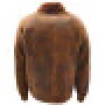 (Cokelat, Ukuran M) Jaket Penerbang Pria dari Kulit Domba Asli, Cokelat Vintage dengan Wol Merino Kuning Jahe, Klaus