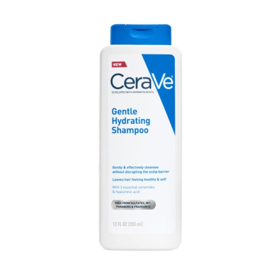 Shampo Pelembap Lembut CeraVe, dengan Ceramides, Niacinamide, dan Asam Hialuronat, untuk Rambut dan Kulit Kepala yang Lembut dan Sehat, Formula Bebas Sulfat