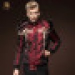 メンズ秋冬スリムフィットショートフード付きダウンジャケット、カジュアルプラスサイズトレンディーフリースアウター