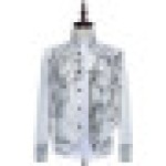 Men's Jacket Blazer, Singer Sequin Gold and Silver Host Outfit, Nightclub Stage Event Star Singer Dancer Jacket