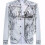 Men's Jacket Blazer, Singer Sequin Gold and Silver Host Outfit, Nightclub Stage Event Star Singer Dancer Jacket