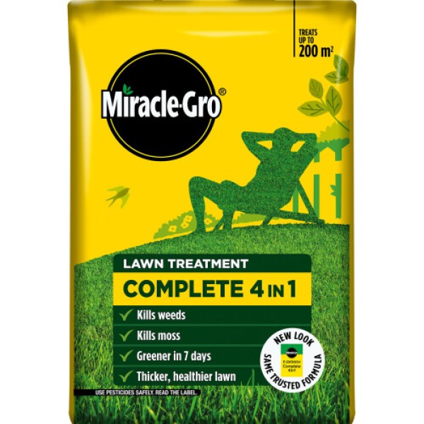 MiracleGro Evergreen Complete 4in1 Pupuk Rumput 200 m² Kontrol Gulma dan Lumut Kuning