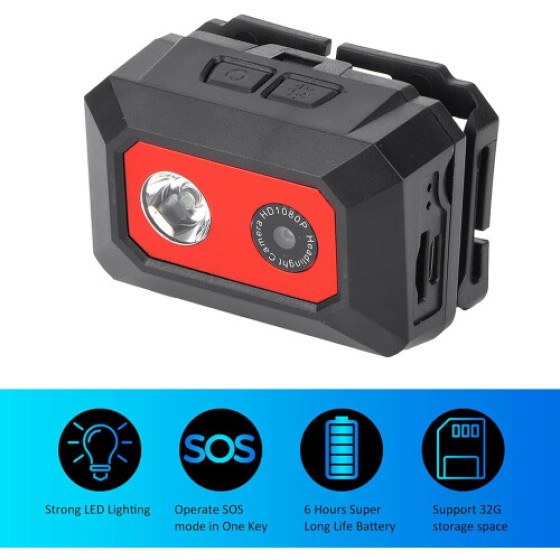 Kamera Aksi Head-Mounted F18, Kamera HD 1080p Night Vision untuk Olahraga dan Perjalanan Outdoor, Nomor Referensi: aSc