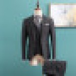 (L Size, Charcoal Black) Brown Houndstooth Tweed Suit Men's Business Formal 3-Piece Slim Fit Korean Style Groom Wedding Party Tuxedo 6XL Traje Novio 2019