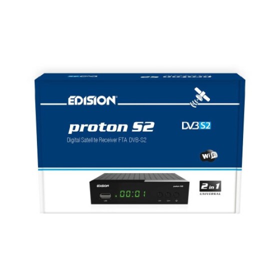 Edision Proton S2 Penerima TV Satelit Digital Full HD Gratis 12V-240V