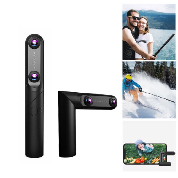 Kamera Lipat Pintar – Kamera 4K 360° / 3D 180°, Lensa Fisheye, Kamera Aksi untuk Vlog dan Perekaman Video
