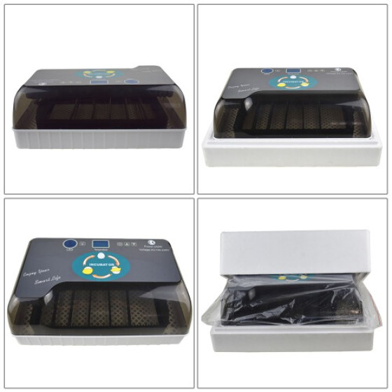 Inkubator 12 Telur dengan Pemutaran Otomatis, Layar Kelembaban & Suhu, dan Candler | Kompak 32,5×21×12cm