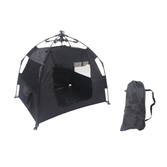 Tenda Kandang Kucing Luar Ruangan - Hitam, 90×70×68cm, Lipat