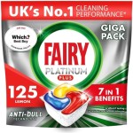 Fairy Platinum Plus Complete All-In-1 Dishwasher Tablets Bulk, 125 Tablets