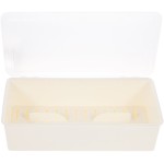 Beige PP Kitchen Utensil Storage Box, Dustproof & Drainable, 1 Piece